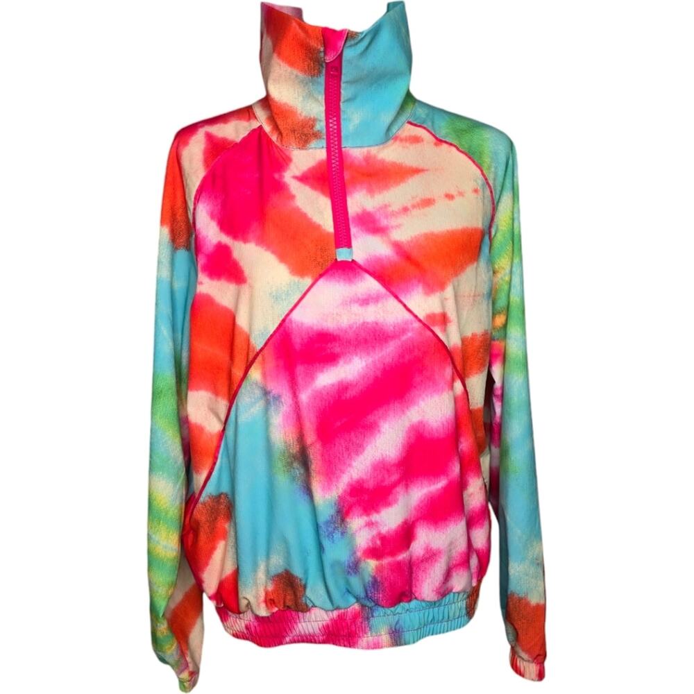 Terez Tie-Dye Half-Zip Windbreaker Jacket Size M